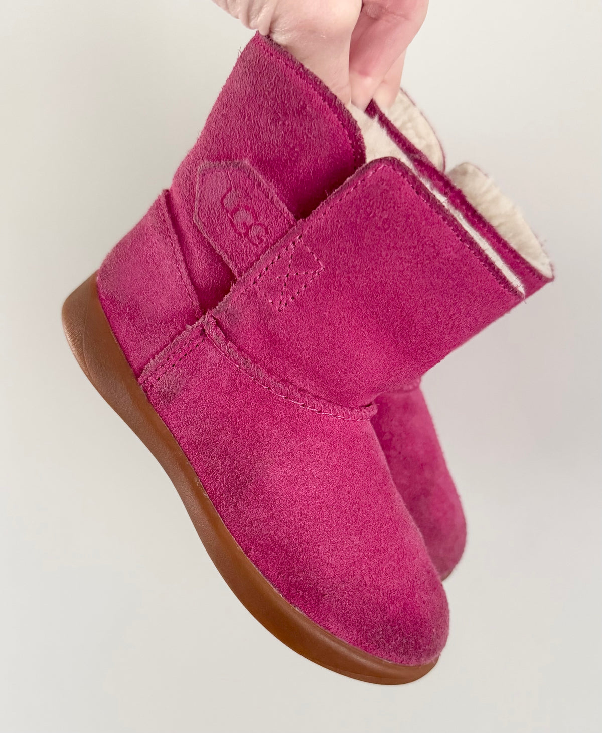Ugg Keelan Berry Pink Short Sherpa Boots (8)
