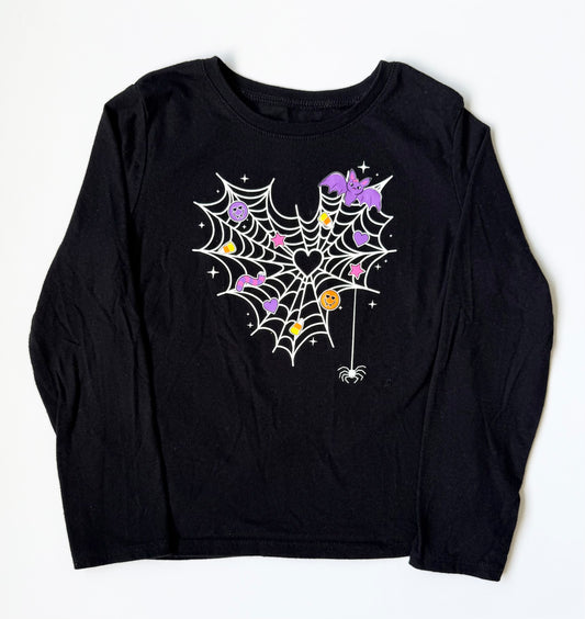 Children’s Place Black Halloween Heart Web Long Sleeve (5/6 Years)