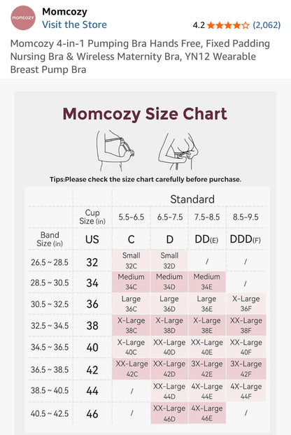 Momcozy Nursing/Pumping Hands-Free Bra in Black Leopard (3XL)