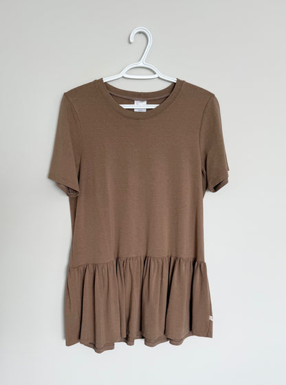 Women’s Jax & Lennon Light Brown Ruffle Tunic (Small)