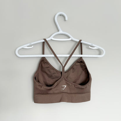 Women’s Gymshark Sweat Seamless Fossil Brown Sports Bra (Medium)